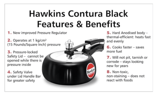 Hawkins Contura Hard Anodised Aluminium Inner Lid Pressure Cooker, 2 Liters, Black - Image 2